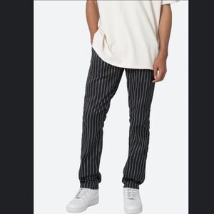 New MNML Pinstripe Drawcord Stretch Travel Casual Pants Sz 3x Black